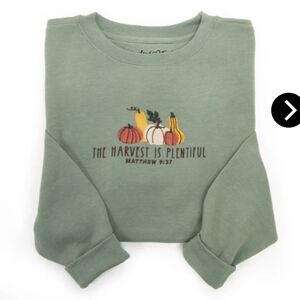 Love Faith Embroidered The Harvest is Plentiful Sweatshirt- XL